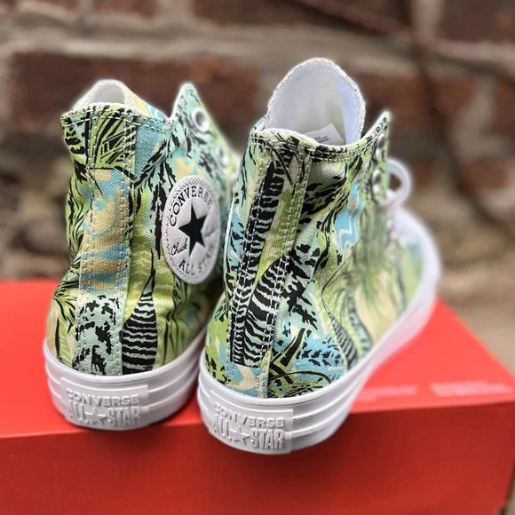 Converse Chuck Taylor All Star 70 High Top Green Floral Sneaker Womens 6.5 NEW - Picture 4 of 7